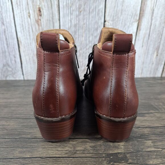 Vionic Joy Bethany Leather Waterproof Side Zip Ankle Bootie Women's Sz 6 Beaver - Picture 4 of 10